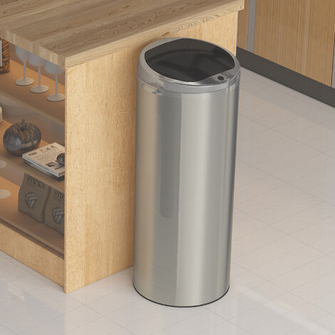 Hobag – Poubelle à pédale 50L en acier inoxydable – Couvercle hermétique avec système Touch – Antirouille et anticorrosion – Pour espaces humides
