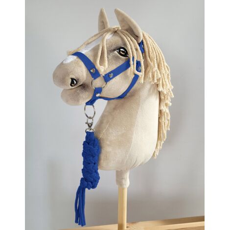 Hobby Horse Set: A3 Halfter + Strickleine - Blau
