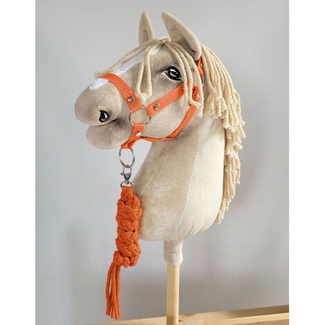 Hobby Horse Set: A3 Halfter + Strickleine - Orange