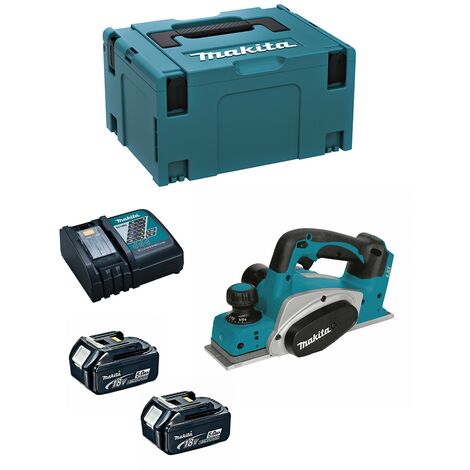 Hobel MAKITA DKP180RTJ (2 x 5,0 Ah + DC18RC + MAKPAC 3)