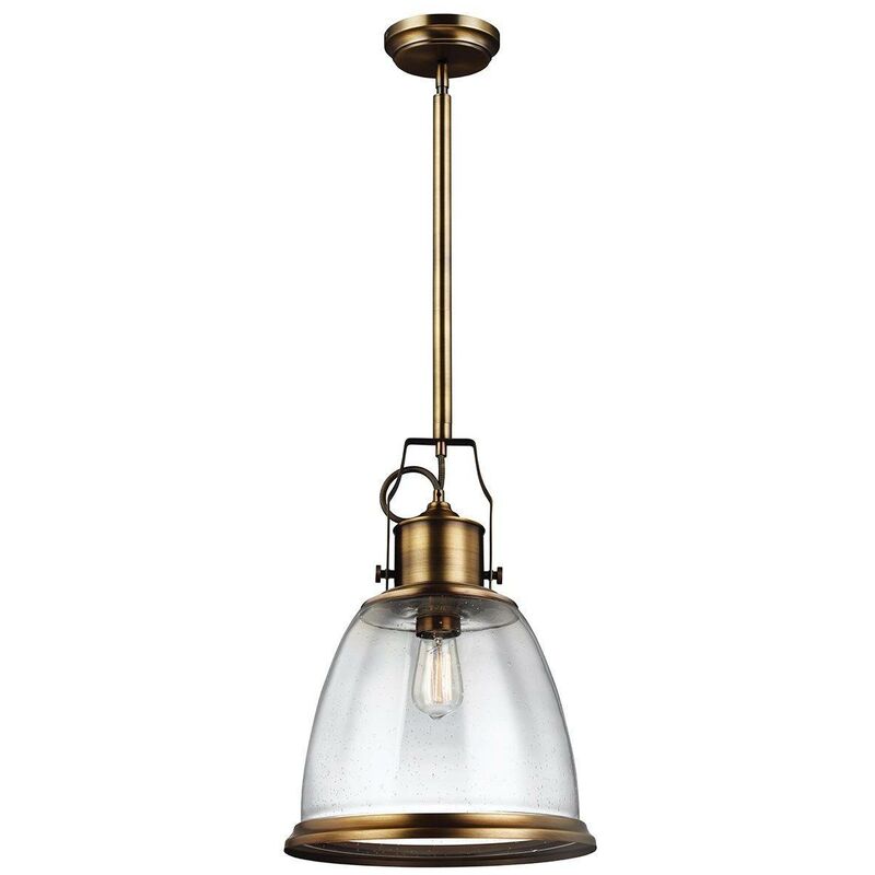 Elstead Lighting - Elstead Hobson - 1 Light Large Dome Ceiling Pendant Brass, E27