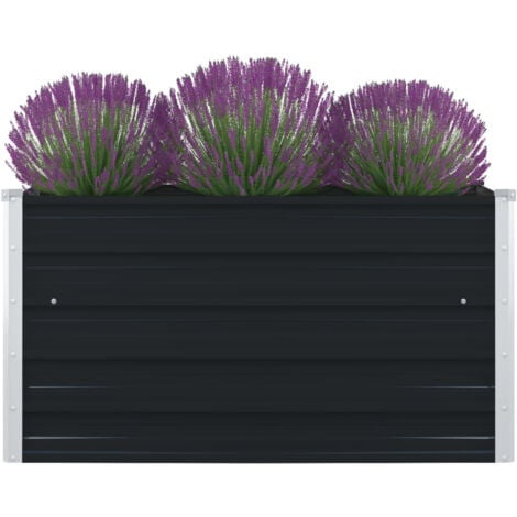 Hochbeet 100×100×45 cm Verzinkter Stahl Anthrazit CFW590004