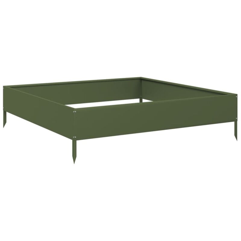 Hochbeet Olivgrün 100x100x26 Cm Stahl Vidaxl