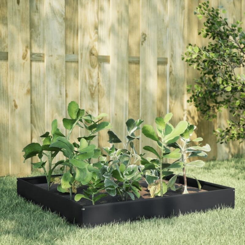 Hochbeet Schwarz 100x100x26 Cm Stahl Vidaxl