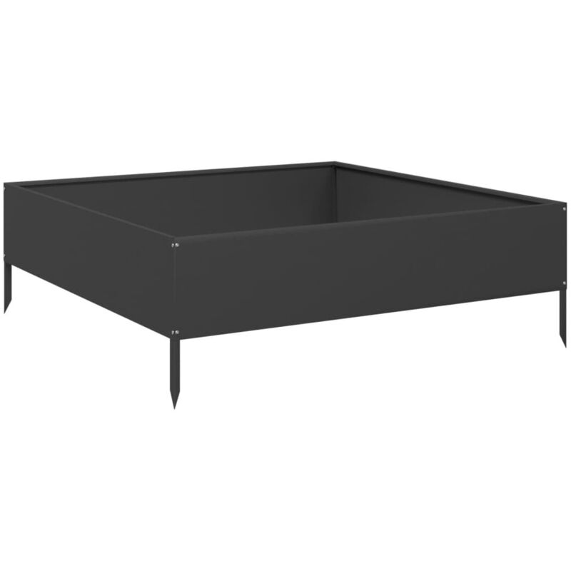 Hochbeet Schwarz 100x100x33, 5 Cm Stahl Vidaxl