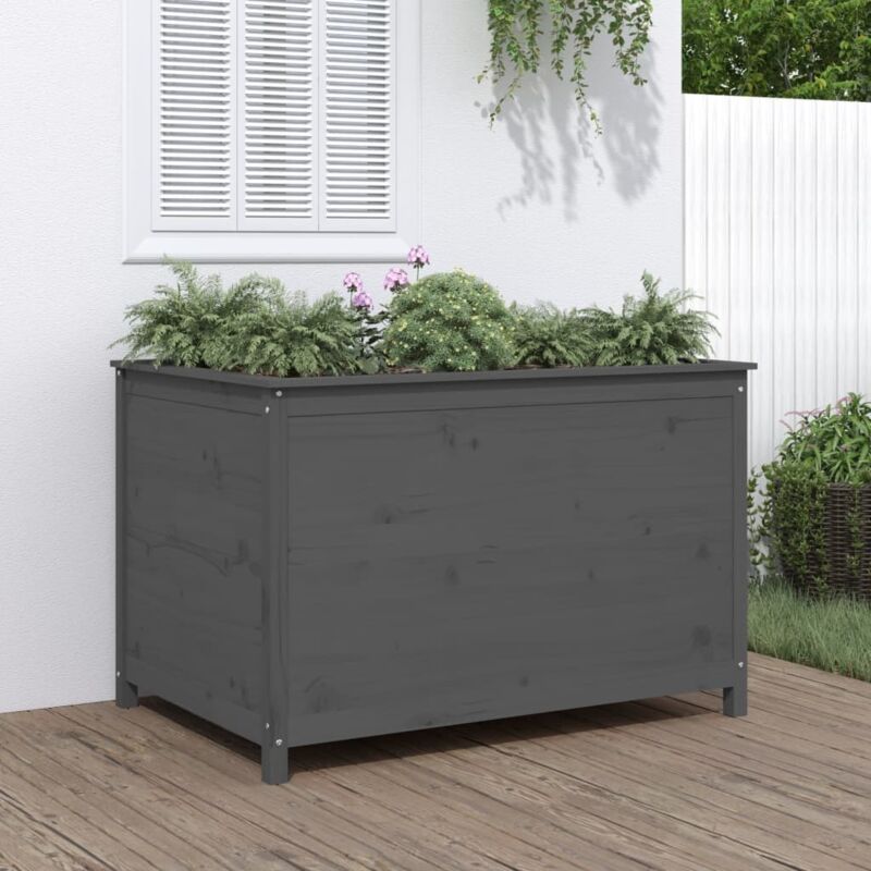 Hochbeet Grau 119, 5x82, 5x78 Cm Massivholz Kiefer - Vidaxl