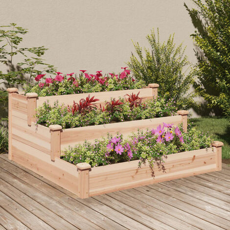 Hochbeet 120x120x56 cm Massivholz Tanne - Braun