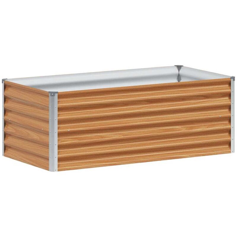 Hochbeet Hellbraun 98 X 50 X 36 Cm Verzinkter Stahl Vidaxl