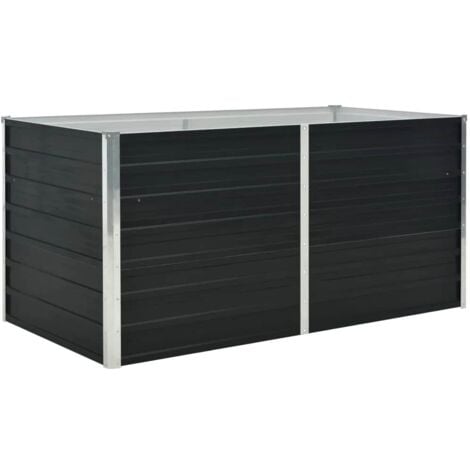 Hochbeet Anthrazit 160 x 80 x 77 cm Verzinkter Stahl vidaXL