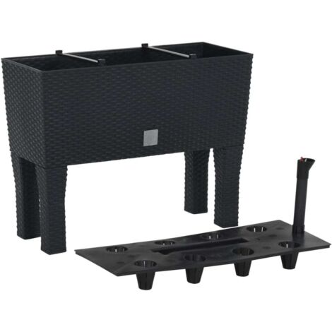Hochbeet Anthrazit 60x25x46 cm PP-Rattan