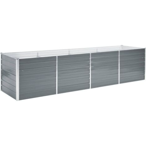 Hochbeet aus verzinktem Stahl 320x80x77 cm Grau