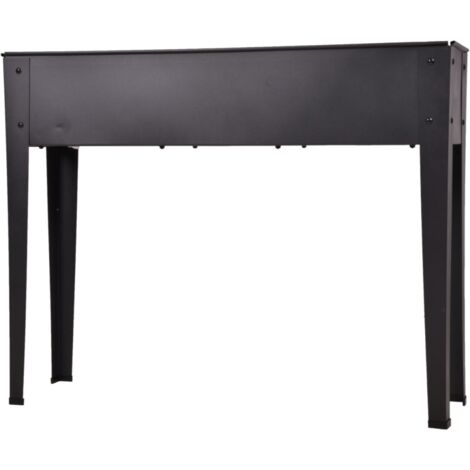 Hochbeet Metall Höhe 80 cm Hochbeet Balkon schmal Blumenkasten mit Füssen outdoor, pulverbeschichtet aus Stahl in anthrazit, L102 cm