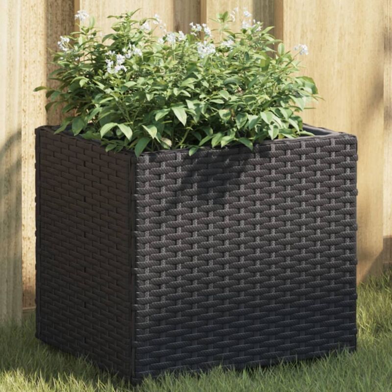 Pflanzkübel 2 Stk. Schwarz 36x30x32 Cm Poly Rattan Vidaxl