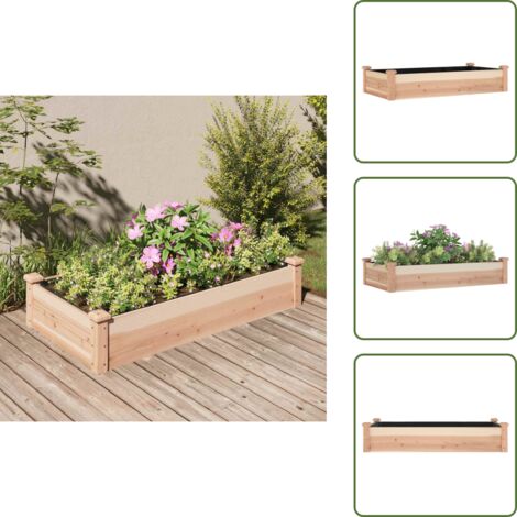 Hochbeet mit Einsatz 120x60x25 cm Massivholz Tanne - Hochbeet - Holzhäuser - Gartengeräte - Gartenmöbel - Blumengarten