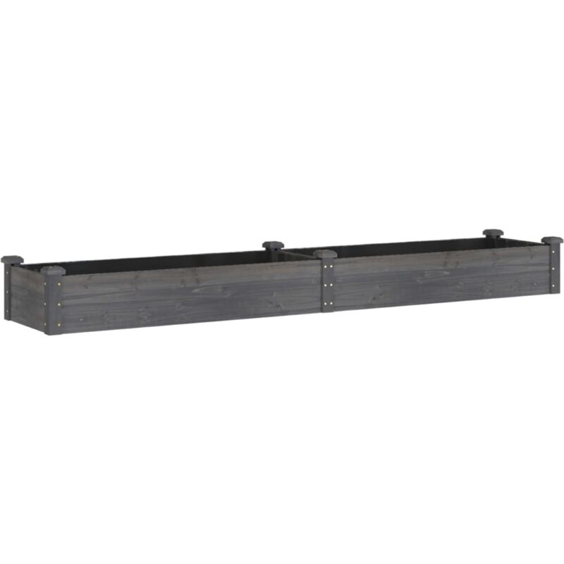 Vidaxl - Hochbeet Mit Einsatz Grau 240x45x25 Cm Massivholz Tanne