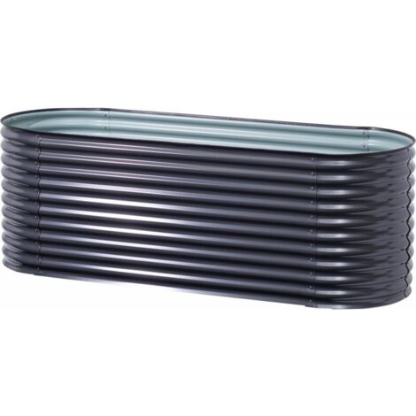 Hochbeet Silo oval 240 x 80 x 82 cm anthrazit STRECKE