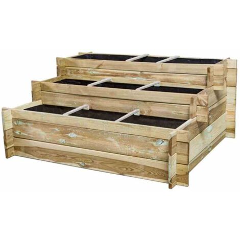 Hochbeet-Treppe Hugo, 120 x 100 x 54 cm kesseldruckimprägniert, inkl. Geotextil