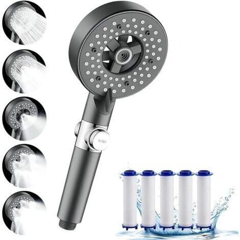 Hochdruck-Duschkopf, Badezimmer-Duschkopf mit 4 einstellbaren Modi, Anti-Kalk-Massage-Duschkopf mit Wasserdurchflussstoppfunktion, wassersparender Duschkopf.