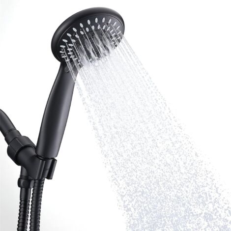 Hochdruck-Handbrausekopf, starker Niederdruck-Wasserstrahl, verhindert Wasseraustritt am Brausekopf, schwarz