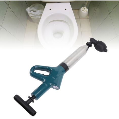 Hochdruck-Pömpel zur Reinigung von Toiletten und Waschbecken, mit austauschbaren Düsen und Anzeige, aus ABS und Edelstahl, grün