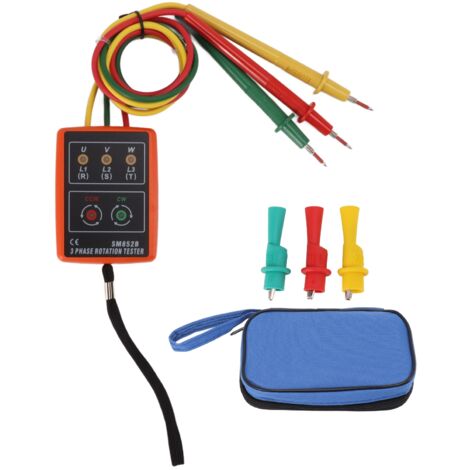 Hocheffizienter 60V-600V Drehstrom-Phasenfolgeprüfer mit LED-Anzeige und Drehwinkeldetektor