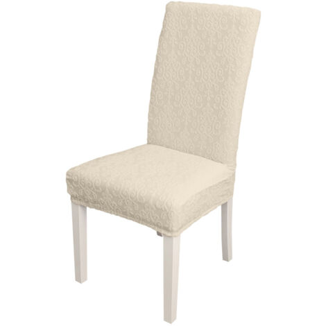 Hochelastischer Stuhlbezug – Jacquardmuster – 92 % Polyester, 8 % Elastan – Standardgröße – Mehrfarbig – 2-teilig