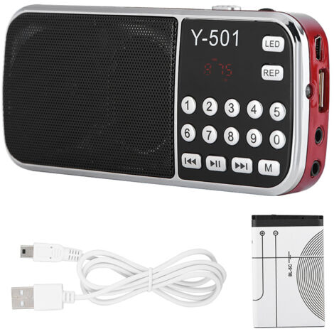 Hochempfindliches 87,5–108 MHz Stereo-FM-Radio mit Rauschunterdrückung und TF-Kartenleser – Rot