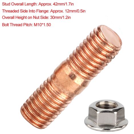 Hochfester Turbo-Stehbolzensatz M10x1,50 mit Flanschmuttern, kompatibel mit T3, T4 und T6