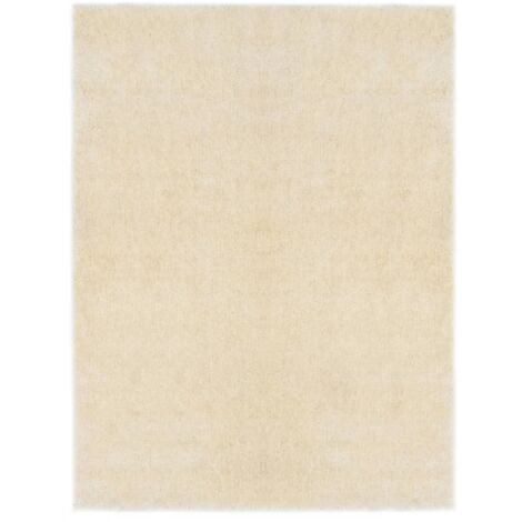 Hochflor-Teppich 120 x 160 cm Creme