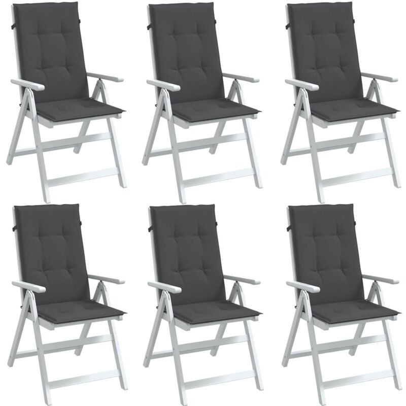 Vidaxl - Hochlehner-auflagen 6 Stk. Melange Anthrazit 120x50x4 Cm Stoff