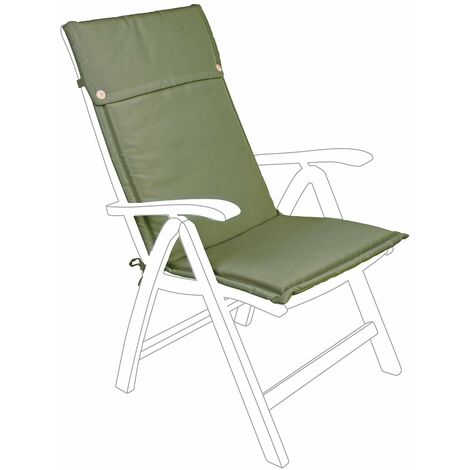 Hochlehniges Liegestuhlkissen mit wasserabweisendem Stoff für den Innen- und Außenbereich -Verde Bosco / 1 Stück