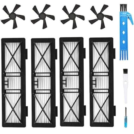 Hochleistungs-Ersatzfilter- und Seitenbürsten-Set für Neato Connected D3, D4, D5, D6, D7 und Botvac D75/D80 Serie