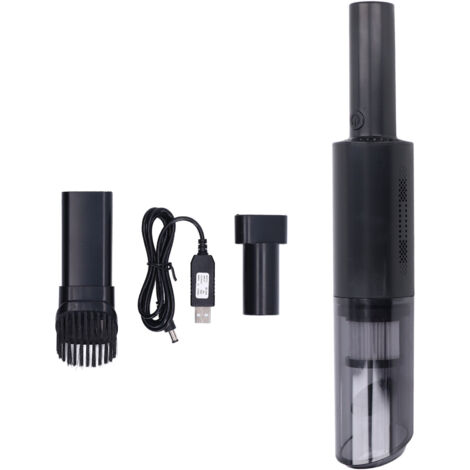 Hochleistungs-Handstaubsauger (120 W, 9000 Pa), tragbar, USB-aufladbar, für Auto, Haushalt, Büro, Schwarz