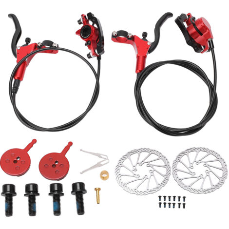 Hochleistungs-Hydraulikscheibenbremsen-Set für Mountainbikes, verschleißfest und reaktionsschnell – Rot