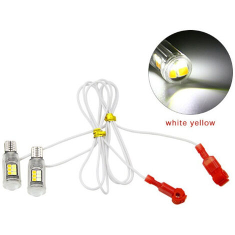 Hochleistungs-Kennleuchten für Motorräder, 4 Stück, T10, zweifarbige Blinkleuchten T15, 2835-Chips, 16 SMD, W5W, Rücklicht, Fahrlicht „deng ALOVEZ“