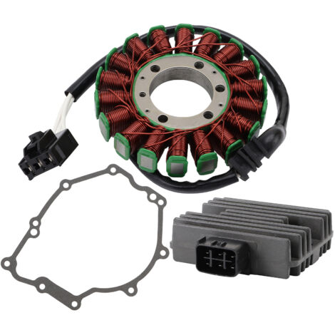 Hochleistungs-Magnetzünder-Reparatursatz für Yamaha YZF-R6 (2006–2014): Ladesystem (3-teilig)  Statorspule + Papierdichtung + Gleichrichter