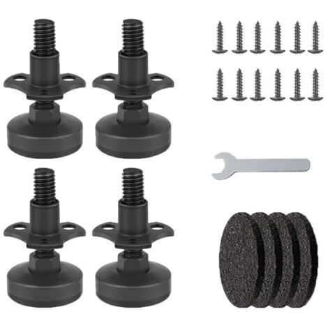 Hochleistungs-Möbelfüße, 4er-Pack mit 3/8-16-Gewinde, verstellbare Möbelfüße, verstellbare Tischfüße für Tisch/Stuhl/Sofa/Schreibtisch/Schrank/Werkbank, Tragkraft 600 kg – Schwarz
