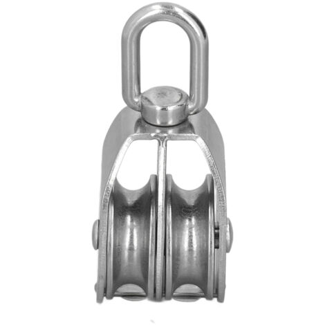 Hochleistungs-Schiffsrolle 50 mm/2 Zoll mit Doppelrolle, aus Edelstahl 304, Tragfähigkeit 400 kg, für Boote und Yachten