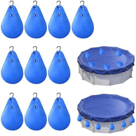 Hochleistungs-Wassersäcke für Poolabdeckungen, 10 Gewichte für eingelassene Poolüberdachungen, Poolabdeckungszubehör, Pool-Wassersäcke, für die Winter-Poolwasser-Klimaanlage
