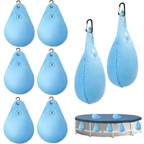 Hochleistungs-Wassersäcke für Poolabdeckungen, 8-teiliges Set PVC-Wassersäcke, Poolabdeckungsgewichte mit Haken, Gewichte für eingelassene Poolüberdachungen