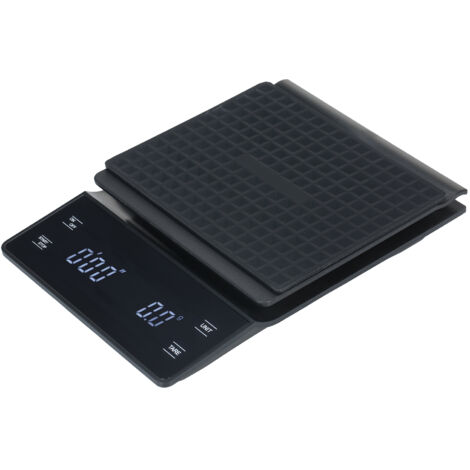 Hochpräzise digitale Waage (0,3 g bis 3000 g) mit wasserdichter Oberfläche, hintergrundbeleuchtetem LED-Display, tragbare Küchenwaage, Backwaage, Kaffeewaage