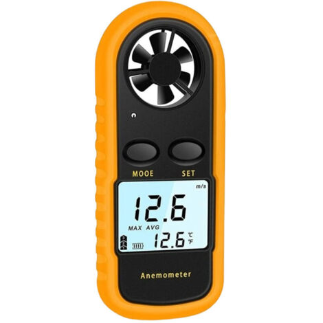 Hochpräzises, tragbares Digitalanemometer ±5 % – LCD-Hintergrundbeleuchtung – 4-in-1-Messung für Windgeschwindigkeit, Temperatur und Luftvolumen – Ideal für den Außeneinsatz