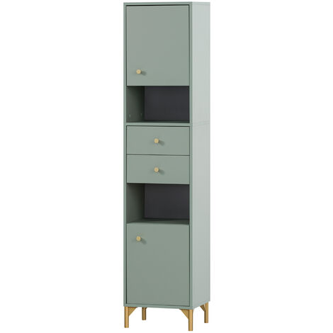 Hochschrank Badmöbel ANGERS-80 in mint, B/H/T: ca. 40,3/181,6/33,1 cm