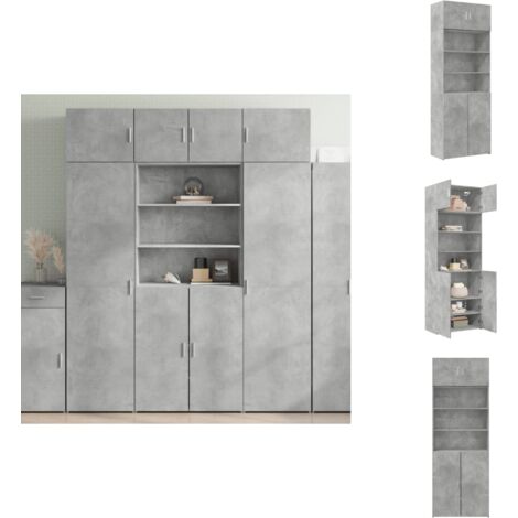 Hochschrank Betongrau 80x42,5x225 cm Holzwerkstoff - Hochschrank - Hochschränke - Schrank Hoch - Schränke Hoch