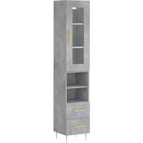Hochschrank Grau Beton 34,5x34x180 cm Ingenieurholz