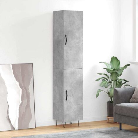 Hochschrank Grau Beton 34,5x34x180 cm Ingenieurholz