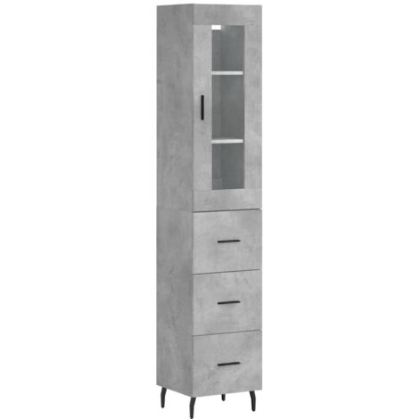 Hochschrank Grau Beton 34,5x34x180 cm Ingenieurholz