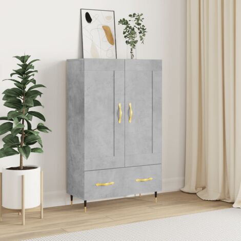 Hochschrank Grau Beton 69,5x31x115 cm aus Ingenieurholz