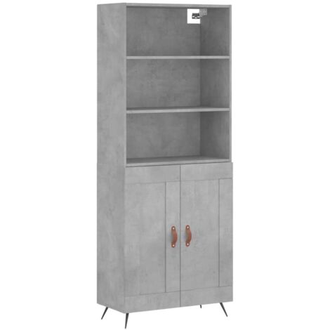 Hochschrank Grau Beton 69,5x34x180 cm aus Ingenieurholz