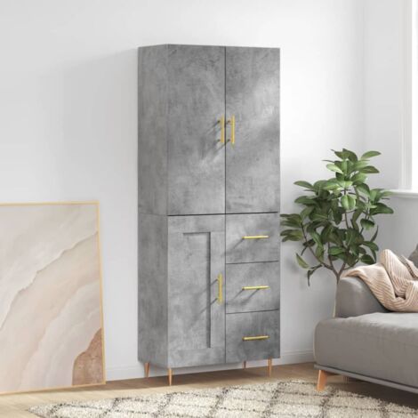 Hochschrank Grau Beton 69,5x34x180 cm Ingenieurholz